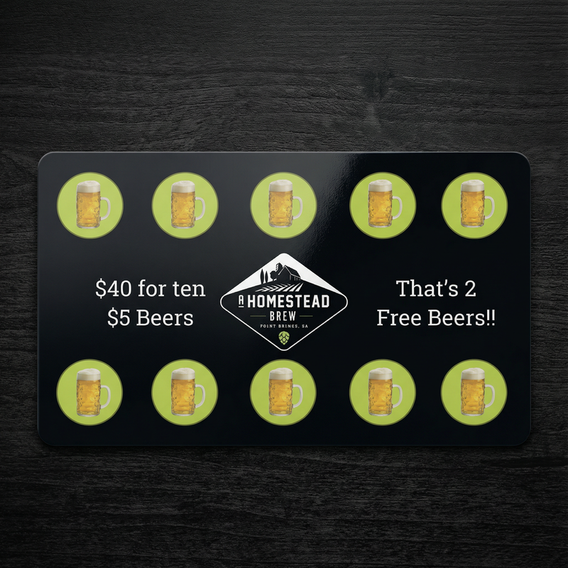 A Homestead Brew Loyalty Card